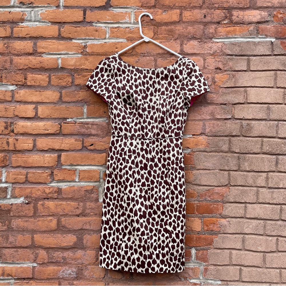 J. Crew Animal Print Dress Bi-Stretch Cotton